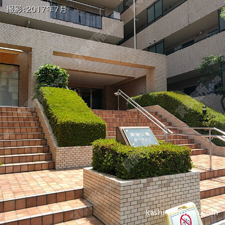 マンション入口前階段